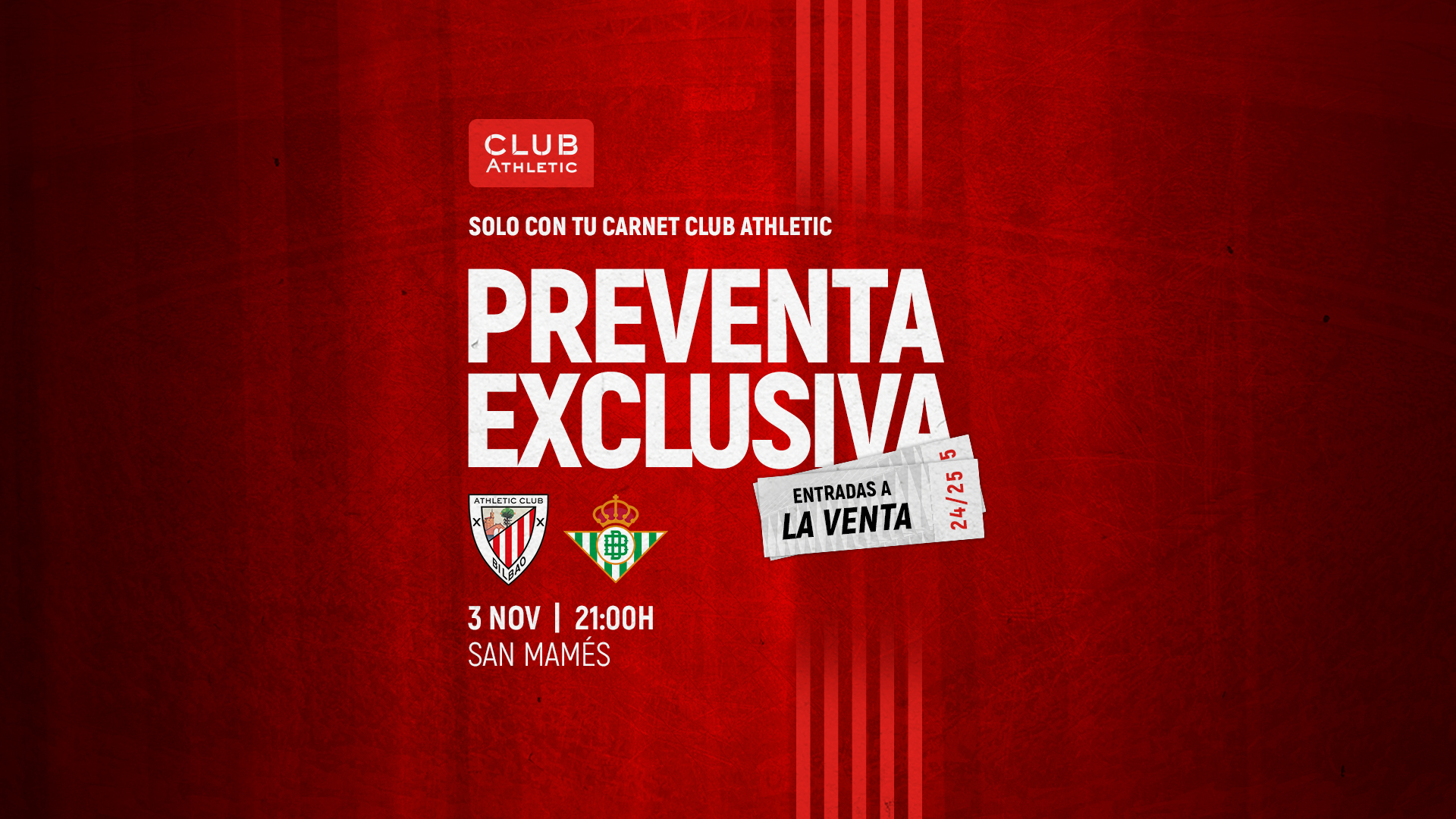 PREVENTA: AtHLETIC CLUB – rEAL BETIS